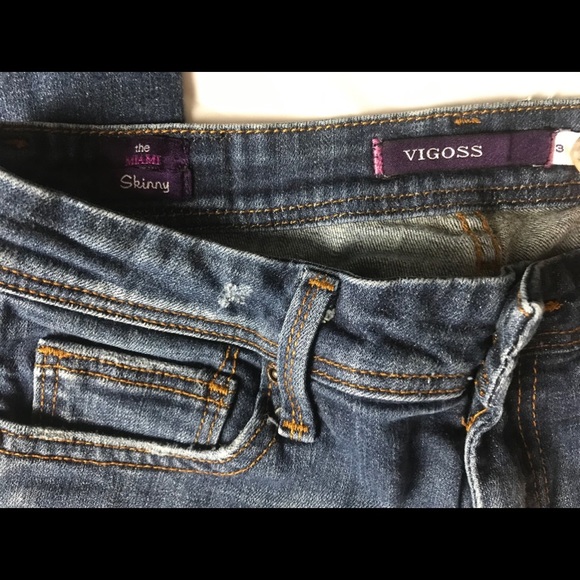 Vigoss Miami Skinny distressed bling jeans 3 - Picture 5 of 9
